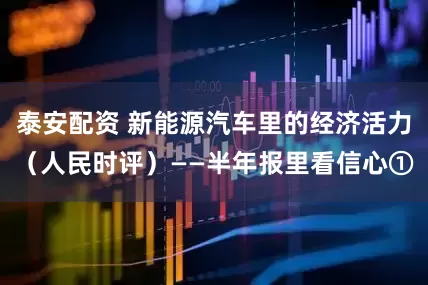 泰安配资 新能源汽车里的经济活力（人民时评）——半年报里看信心①